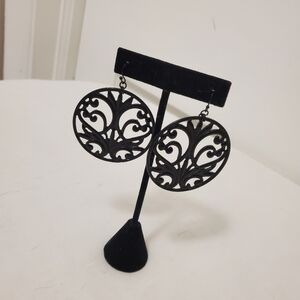 Charming Charlie Black Fashion Jewelry Dangle Earrings Pierced